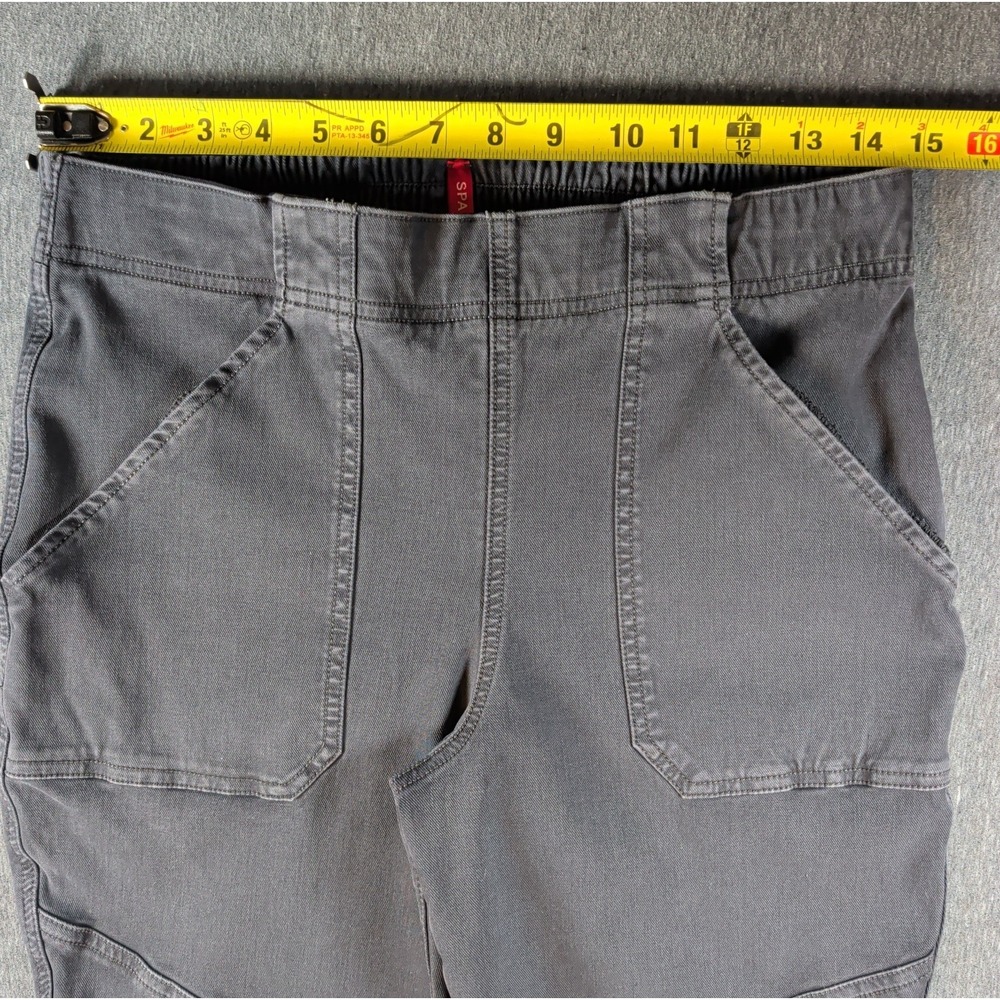 Spanx Double Knee Pants Womens L Black Twill Carpenter Pockets Slim Workwear GUC - Picture 3 of 10